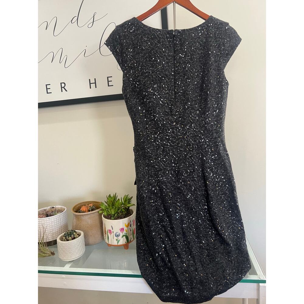 Black Sequin Side Ruched Dress – The Limited – Size M